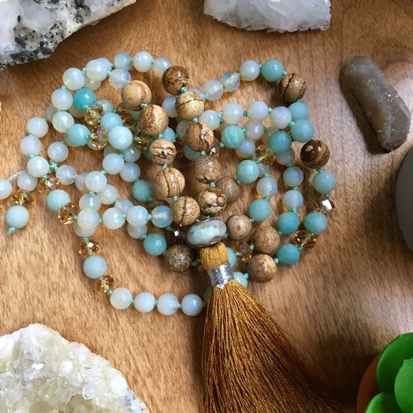 Handmade 108 Bead Mala Necklace, Yoga & Crystals - Picture 3 of 8